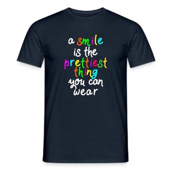 a smile is the prettiest thing - Men's T-Shirt - navy - Front - AI Model Male 178 light (178cm)