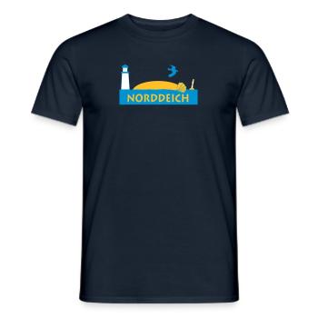 norddeich - Männer T-Shirt - Navy - Vorne - AI Model Male 178 light (178cm)
