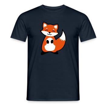 Niedlicher Fuchs Tierkind / Cute fox animal child - Männer T-Shirt - Navy - Vorne - AI Model Male 178 light (178cm)