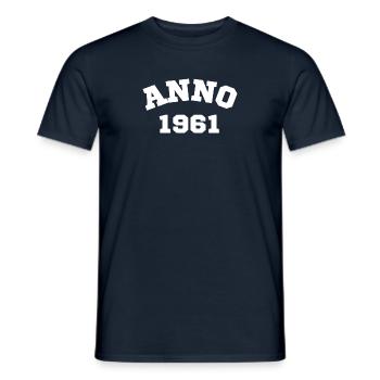 Anno 1961 Birthday Year of birth - Men's T-Shirt - navy - Front - AI Model Male 178 light (178cm)