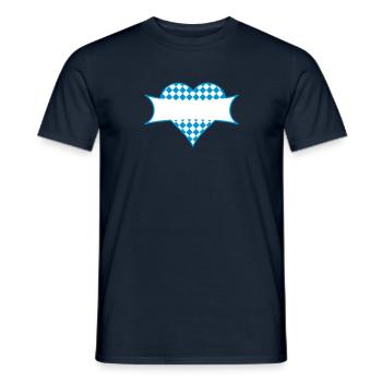 Coeur de la Bavière - T-shirt homme - marine - Devant - AI Model Male 178 light (178cm)