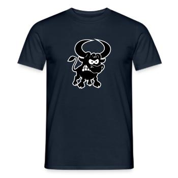 vl087c_stier_2c - Männer T-Shirt - Navy - Vorne - AI Model Male 178 light (178cm)