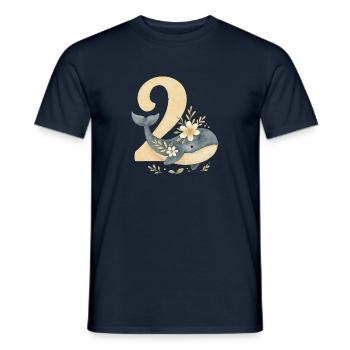 whale birthday / Wal Geburtstag - Männer T-Shirt - Navy - Vorne - AI Model Male 178 light (178cm)