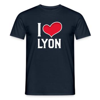 I LOVE LYON - T-shirt homme - marine - Devant - AI Model Male 178 light (178cm)
