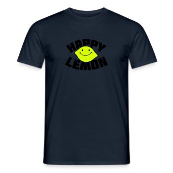 Happy Lemon - Männer T-Shirt - Navy - Vorne - AI Model Male 178 light (178cm)
