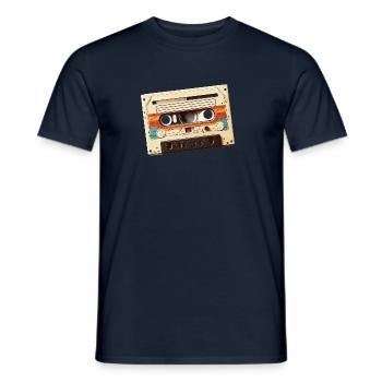 Retro Musikkassette - Männer T-Shirt - Navy - Vorne - AI Model Male 178 light (178cm)