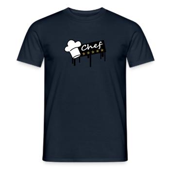 5_stars_chef_grafitti_rectangle - Men's T-Shirt - navy - Front - AI Model Male 178 light (178cm)
