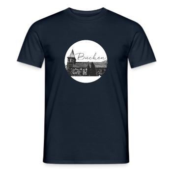 Büchen,skyline, kreis, stadt, schwarz-weiß - Männer T-Shirt - Navy - Vorne - AI Model Male 178 light (178cm)