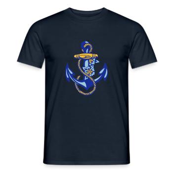 sailor*anchor - Männer T-Shirt - Navy - Vorne - AI Model Male 178 light (178cm)