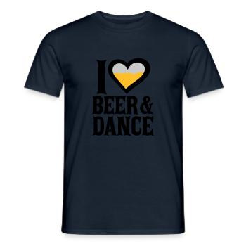 Love Beer and Dance - Männer T-Shirt - Navy - Vorne - AI Model Male 178 light (178cm)