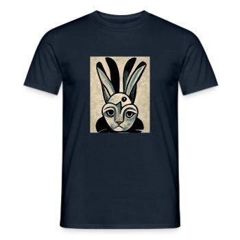Rabbit abstract - Men's T-Shirt - navy - Front - AI Model Male 178 light (178cm)
