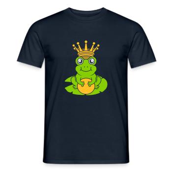 Le roi grenouille enchanté est assis nénuphar - T-shirt homme - marine - Devant - AI Model Male 178 light (178cm)