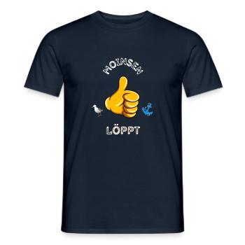 moinsen löppt - Männer T-Shirt - Navy - Vorne - AI Model Male 178 light (178cm)