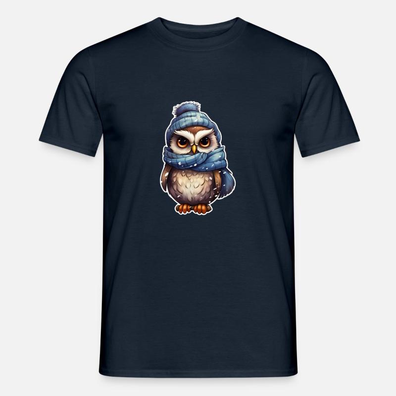 Winter süsse Eule - Männer T-Shirt - Navy