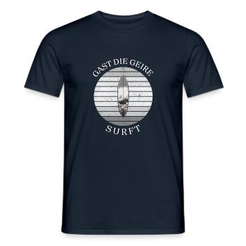 Guy surfant geire. Chemises en dialecte anversois - T-shirt homme - marine - Devant - AI Model Male 178 light (178cm)