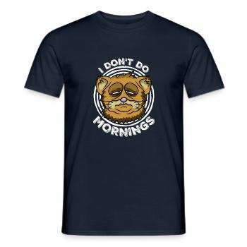 I Don't Do Mornings Morning People Cat Pet Funny - Men's T-Shirt - navy - Front - AI Model Male 178 light (178cm)