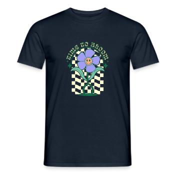 time to bloom - Men's T-Shirt - navy - Front - AI Model Male 178 light (178cm)