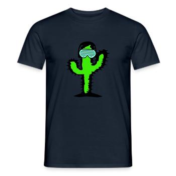 DJ Cactus Desert Plant Cacti Spines Party Fun - Men's T-Shirt - navy - Front - AI Model Male 178 light (178cm)