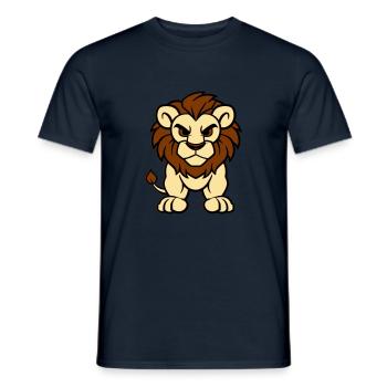 Lion Bande Dessinée Animal - T-shirt homme - marine - Devant - AI Model Male 178 light (178cm)