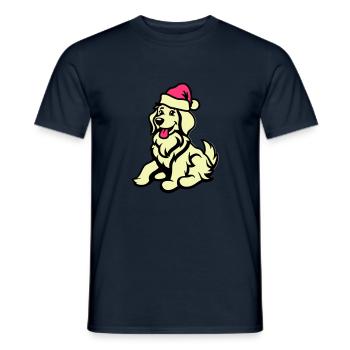 Chien Bande Dessinée Animal Noël - T-shirt homme - marine - Devant - AI Model Male 178 light (178cm)