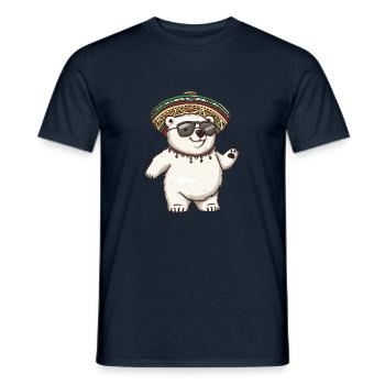 Polar Bear Funny Sombrero - Men's T-Shirt - navy - Front - AI Model Male 178 light (178cm)