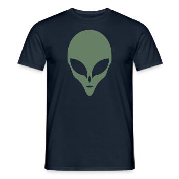 Alien Silhouette Head Face - Men's T-Shirt - navy - Front - AI Model Male 178 light (178cm)