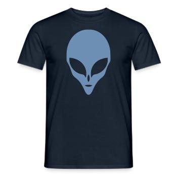 Alien Silhouette Head Face - Men's T-Shirt - navy - Front - AI Model Male 178 light (178cm)