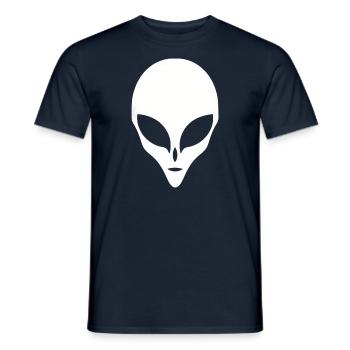 Alien Silhouette Head Face - Men's T-Shirt - navy - Front - AI Model Male 178 light (178cm)