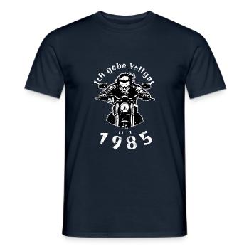 40. Geburtstag Ich gebe Vollgas seit 07/1985 - Männer T-Shirt - Navy - Vorne - AI Model Male 178 light (178cm)