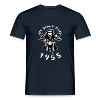 70. Geburtstag Ich gebe Vollgas seit 07/1955 - Männer T-Shirt - Navy - Vorne - AI Model Male 178 light (178cm)