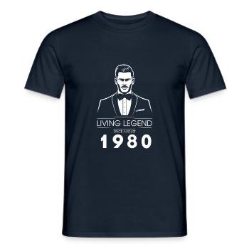 45th Birthday Living Legend (GENT) since 08/1980 - Men's T-Shirt - navy - Front - AI Model Male 178 light (178cm)