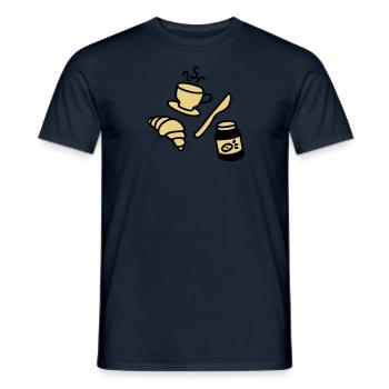 breakfast - Men's T-Shirt - navy - Front - AI Model Male 178 light (178cm)