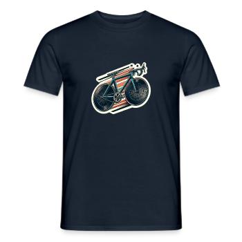 Schnelles Rennrad - Männer T-Shirt - Navy - Vorne - AI Model Male 178 light (178cm)