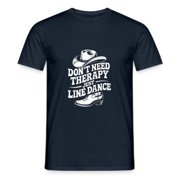 Line Dance ist meine Therapie - Männer T-Shirt - Navy - Vorne - AI Model Male 178 light (178cm)