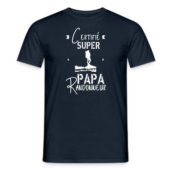 Super papa Randonneur - T-shirt homme - marine - Devant - AI Model Male 178 light (178cm)