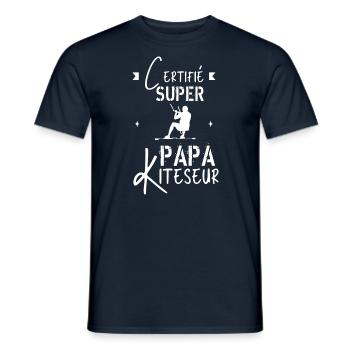 Super papa kitesurfeur - T-shirt homme - marine - Devant - AI Model Male 178 light (178cm)