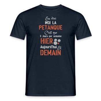 En vrai moi la Pétanque - T-shirt homme - marine - Devant - AI Model Male 178 light (178cm)