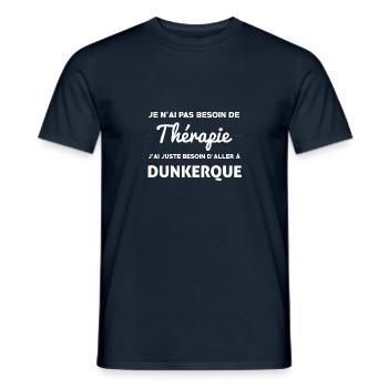 DUNKERQUE THÉRAPIE - T-shirt homme - marine - Devant - AI Model Male 178 light (178cm)