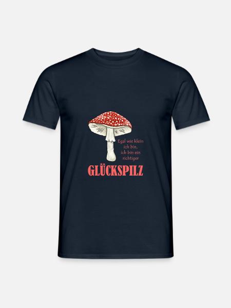 Fliegenpilz Pilz Glückspilz Illustration Motiv - Männer T-Shirt - Navy