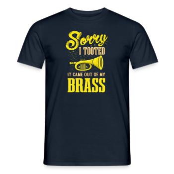 Funny Trumpeter Marching Band Sorry I Tooted Brass - Männer T-Shirt - Navy - Vorne - AI Model Male 178 light (178cm)