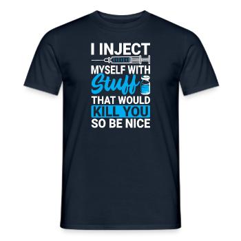 Sensibilisation au diabète de type 1 Diabète drôle de DT1 - T-shirt homme - marine - Devant - AI Model Male 178 light (178cm)