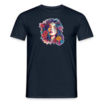 Summer Blossom Dreams No. 3 - Men's T-Shirt - navy - Front - AI Model Male 178 light (178cm)