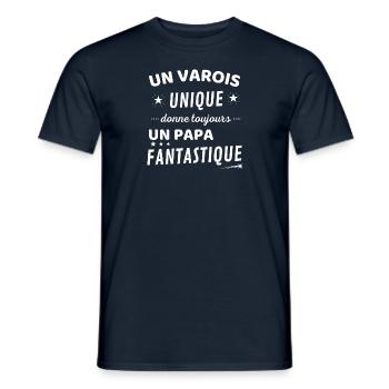 Un varois unique donne un papa fanstastique - T-shirt homme - marine - Devant - AI Model Male 178 light (178cm)