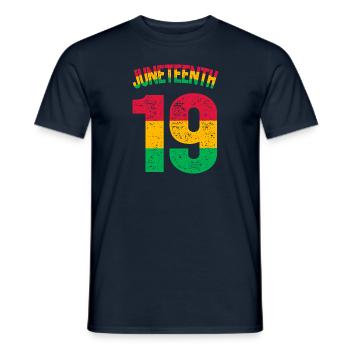 Juneteenth - Men's T-Shirt - navy - Front - AI Model Male 178 light (178cm)
