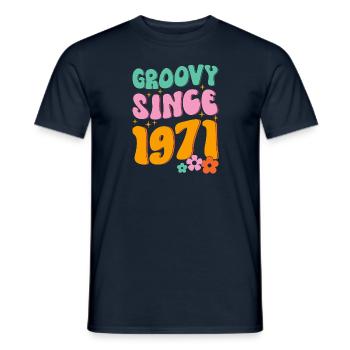 Groovy Hippie depuis 1971 - T-shirt homme - marine - Devant - AI Model Male 178 light (178cm)