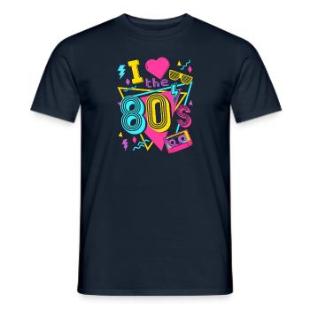 Ich Liebe die 80er - Männer T-Shirt - Navy - Vorne - AI Model Male 178 light (178cm)