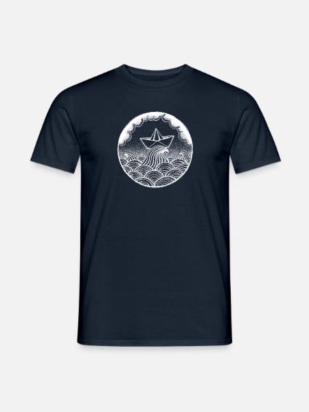 Papierschiff - Männer T-Shirt - Navy