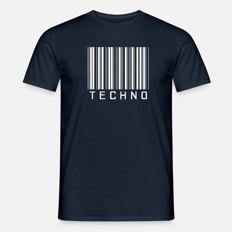 Techno Barcode - Männer T-Shirt - Navy