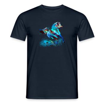 pferd, art, malerei,bunt, pferde,graffiti - Männer T-Shirt - Navy - Vorne - AI Model Male 178 light (178cm)