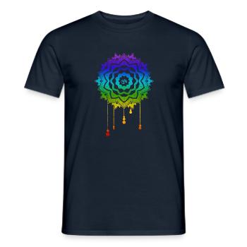 Chakra Mandala Om - Men's T-Shirt - navy - Front - AI Model Male 178 light (178cm)